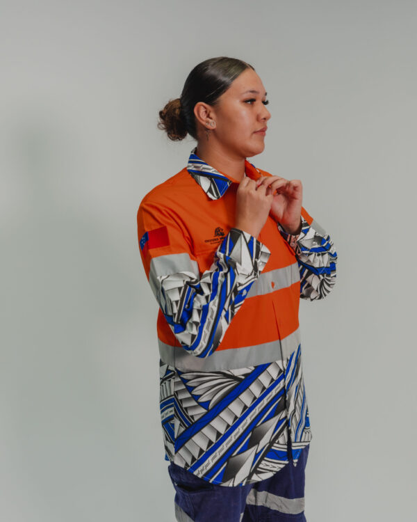 Samoan orange hi-vis long sleeve - Image 3