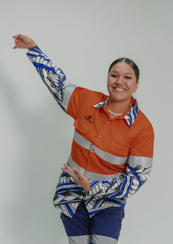 Samoan orange hi-vis long sleeve - Image 2