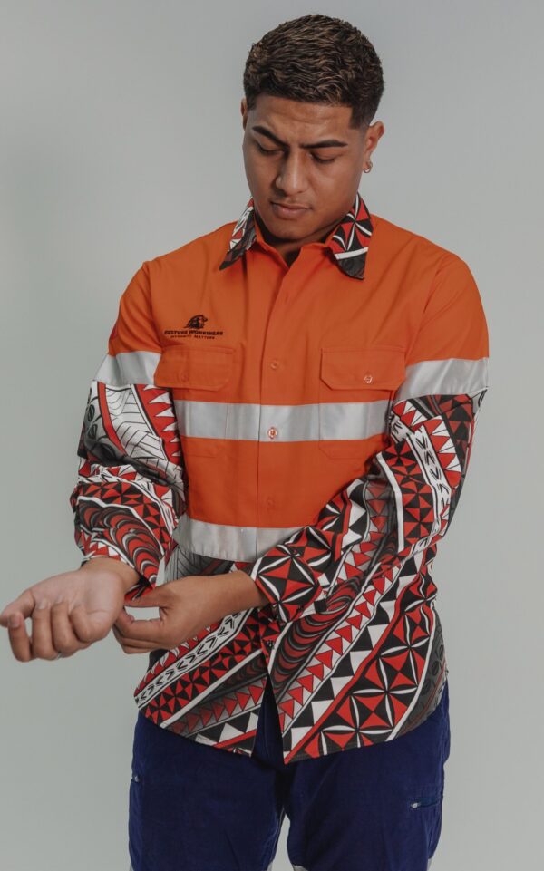 Tongan orange hi-vis long sleeve - Image 2