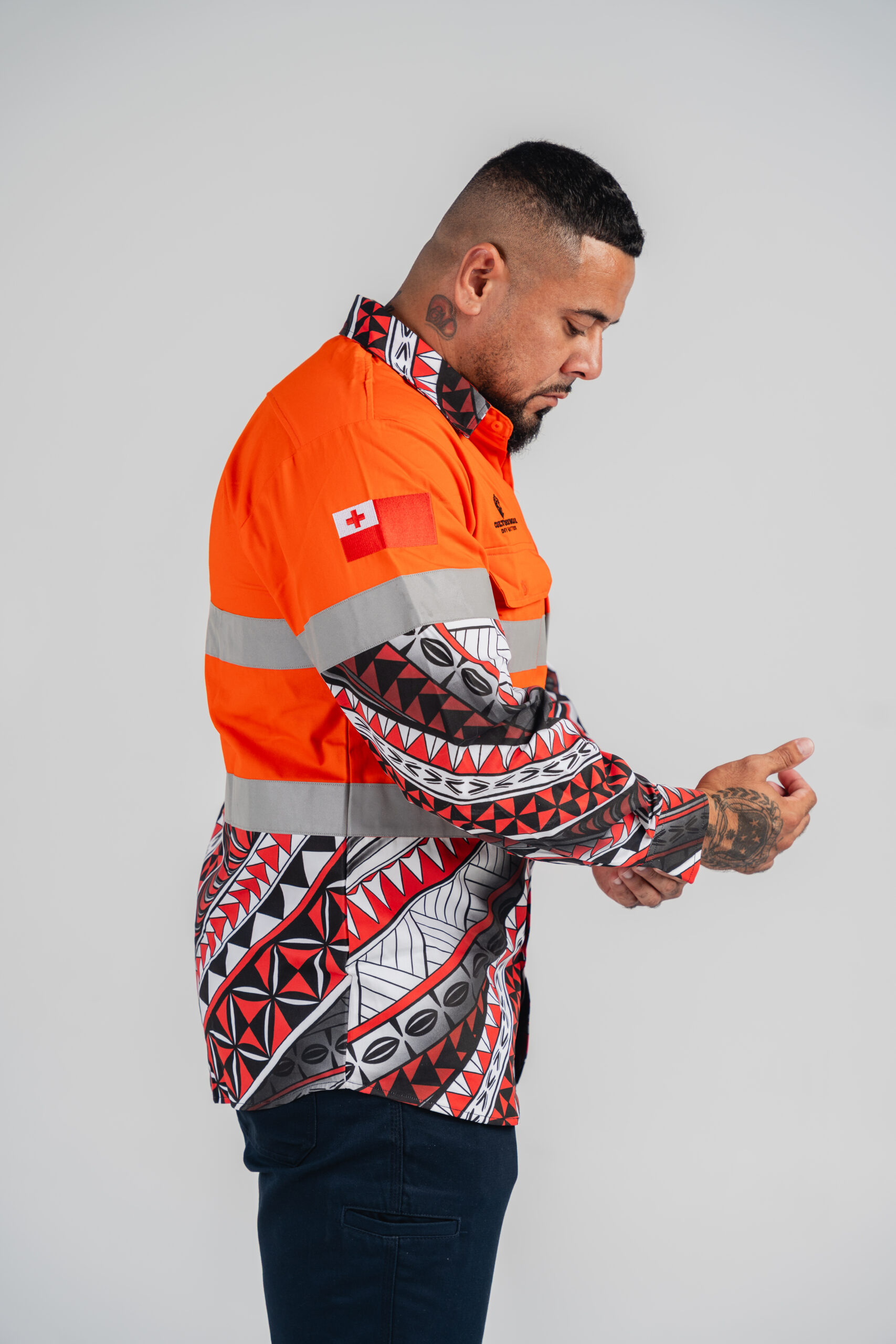 Tongan Orange Long Sleeve Hi-Vis - Image 3