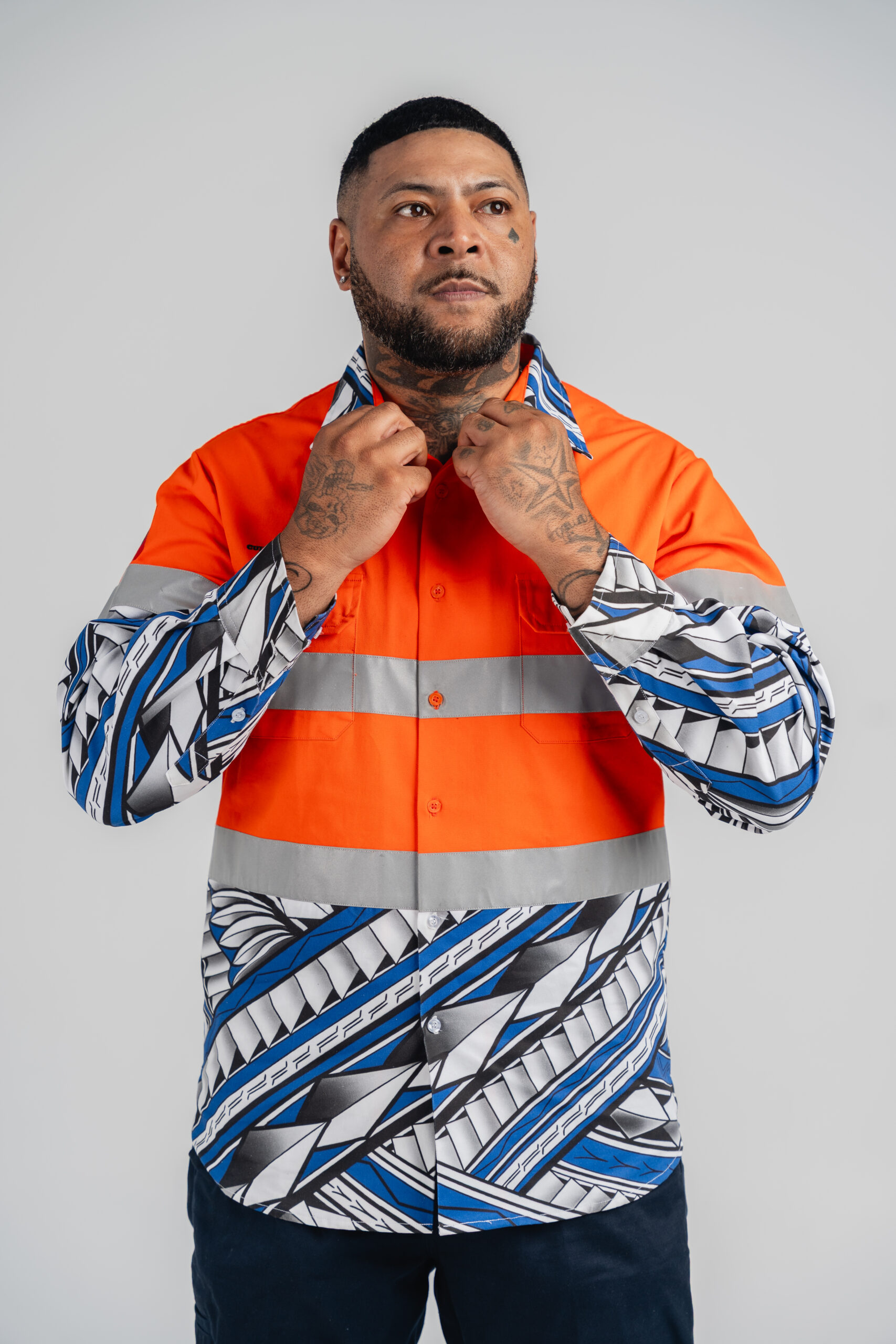 Samoan Orange Long Sleeve Hi-Vis - Image 2