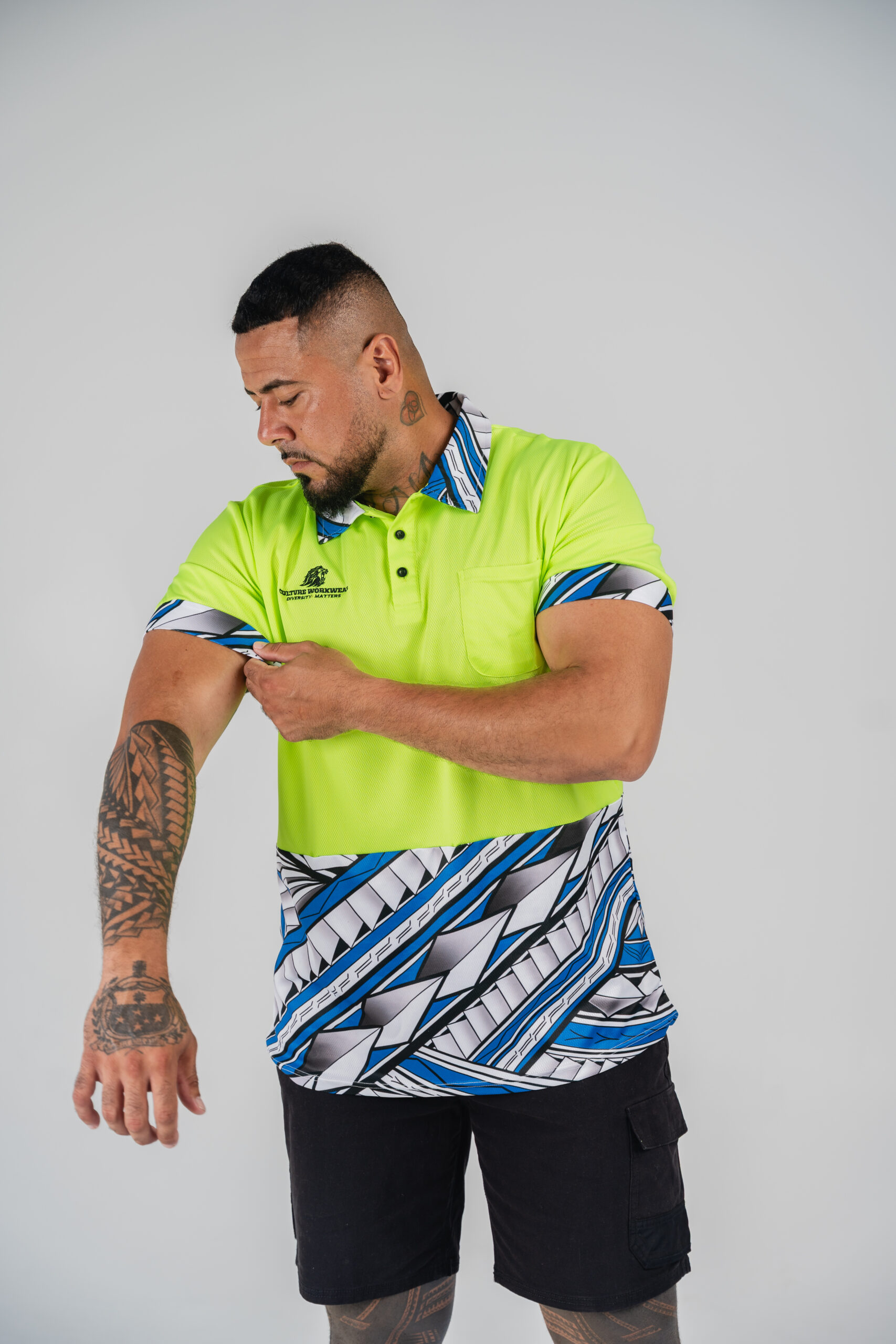 Samoan Yellow Polo Hi-Vis - Image 2