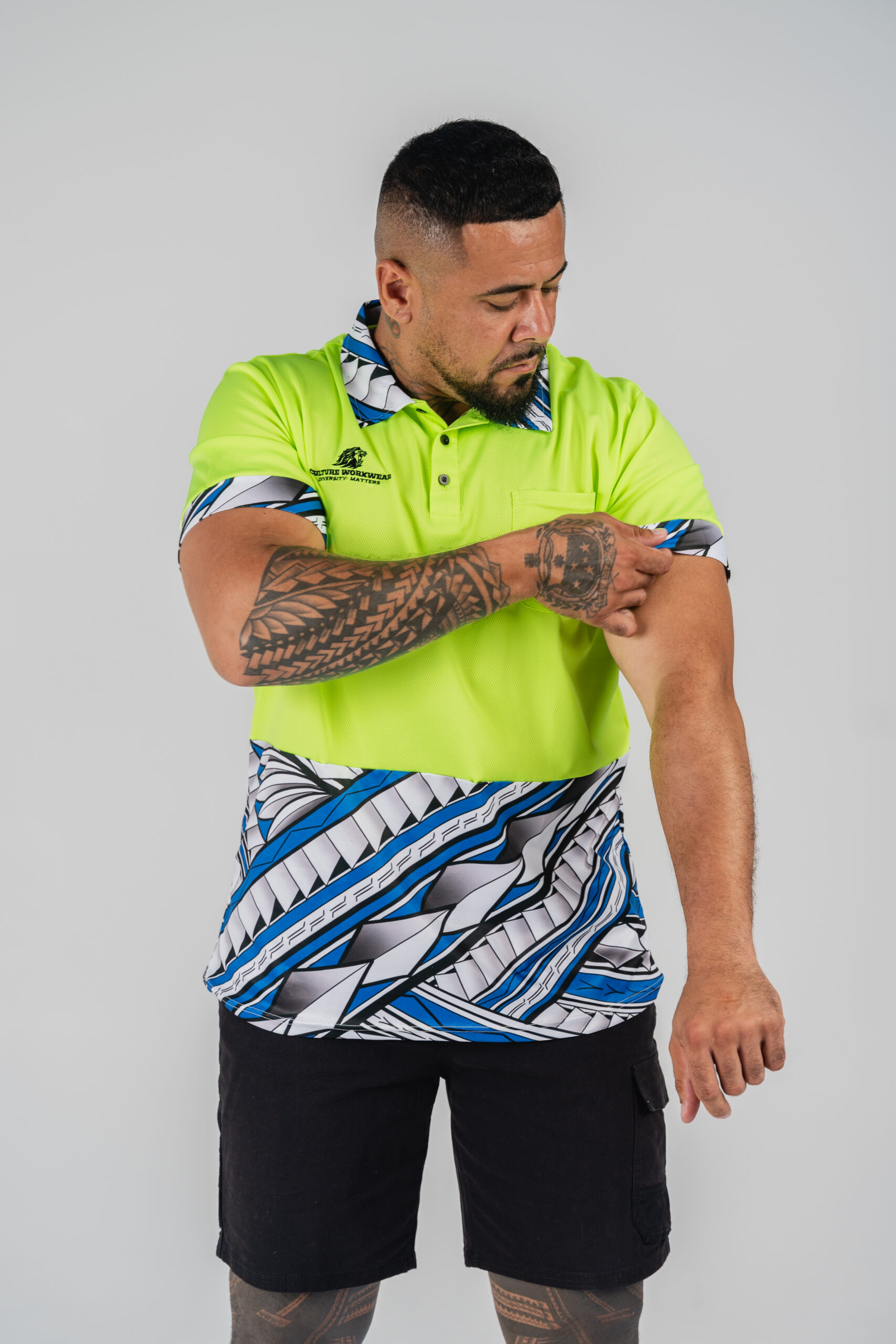 Samoan Yellow Polo Hi-Vis - Image 3