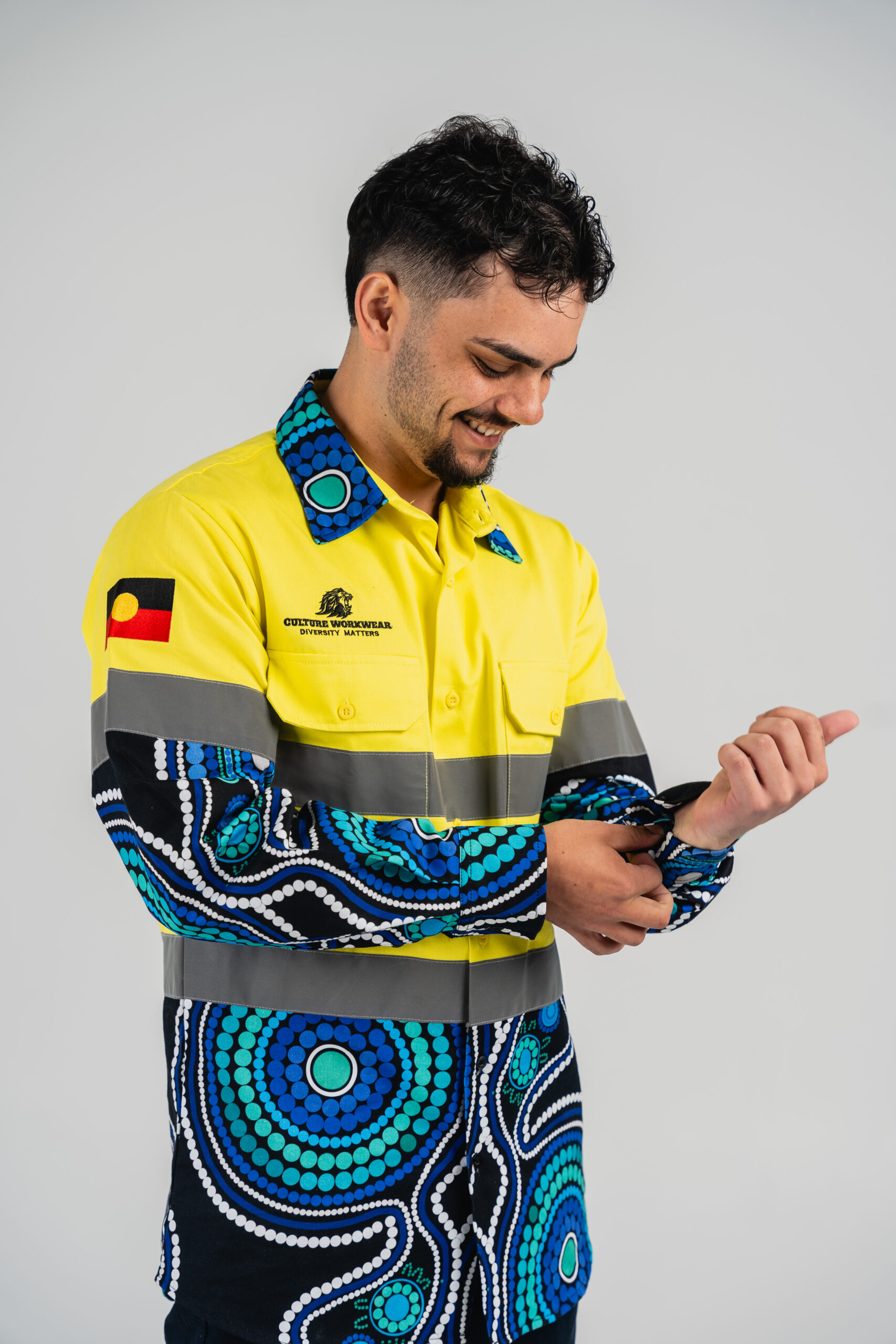 Aboriginal Yellow long Sleeve Hi-Vis - Image 2