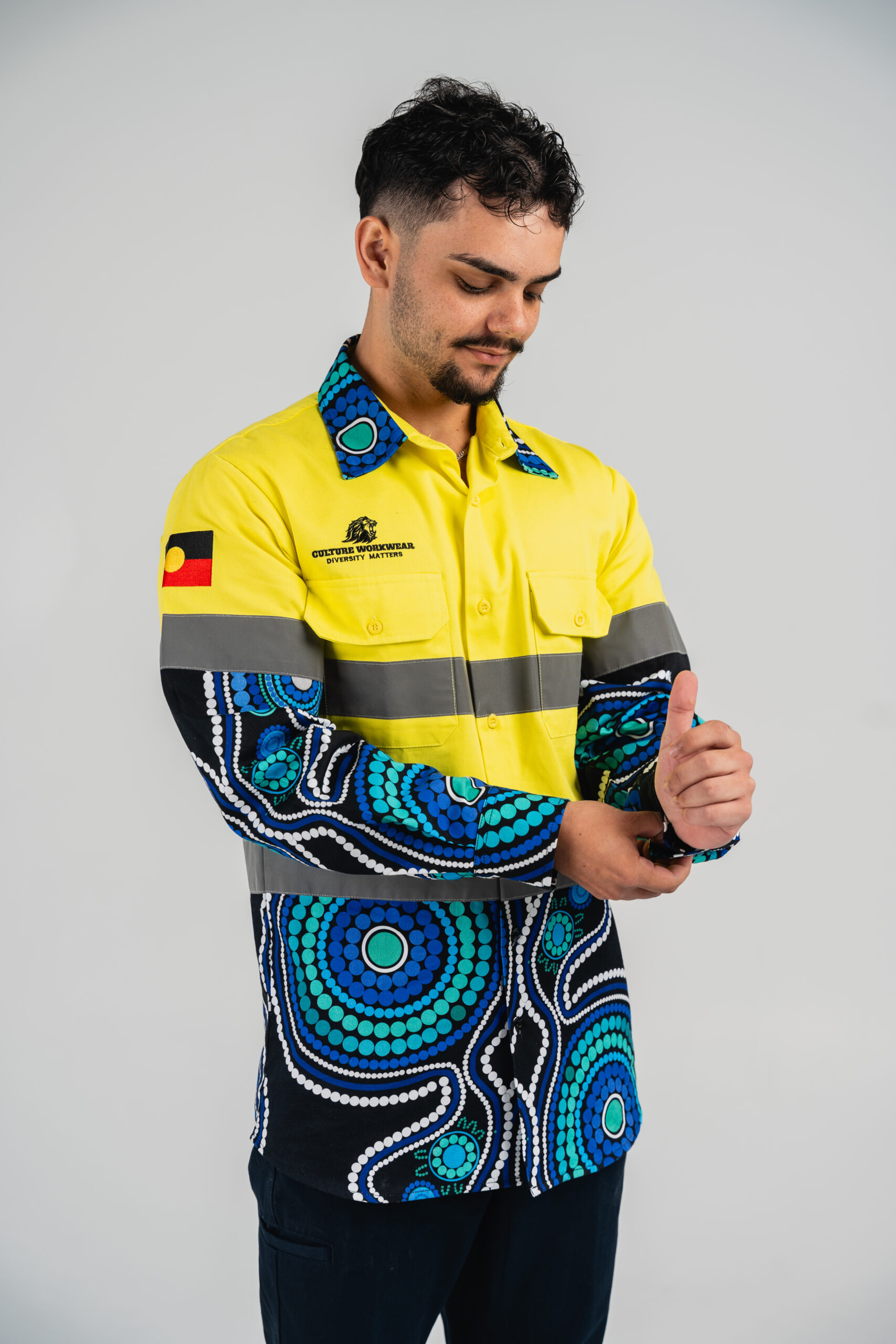 Aboriginal Yellow long Sleeve Hi-Vis