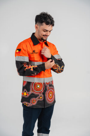 Aboriginal Orange Long Sleeve Hi-Vis
